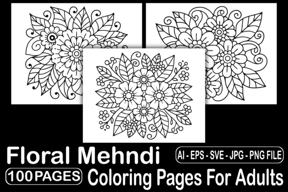 100 Floral Mehndi Coloring Pages