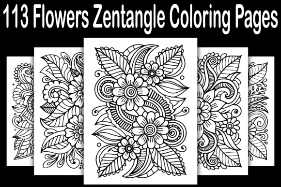 113 Flowers Zentangle Coloring Pages: Strategic Use for Adults in Creative and Business Contexts