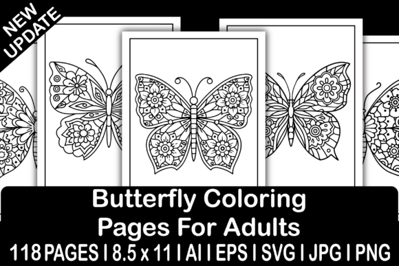 118 Butterfly Coloring Pages for Adults: A Creative Escape in Digital Format