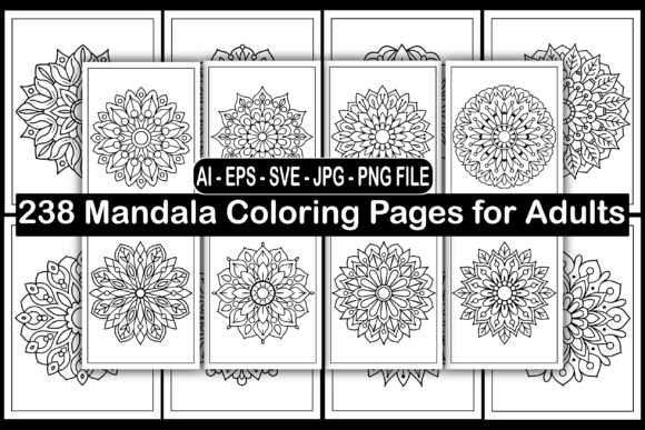 238 Mandala Coloring Pages for Adults: A Versatile Digital Asset for Creators and Entrepreneurs
