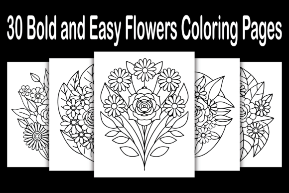 30 Bold and Easy Flowers Coloring Pages