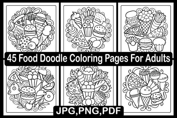 45 Food Doodle Coloring Pages for Adults: A Creative Tool for Productivity and Profit
