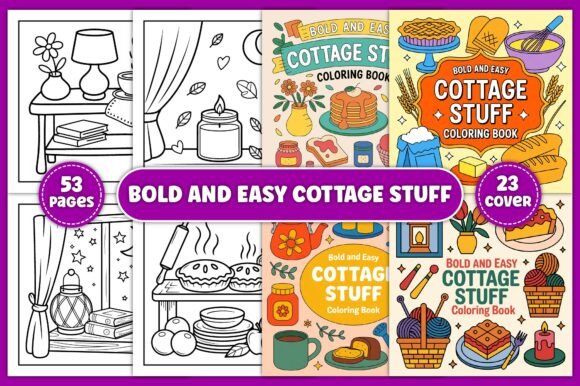 Bold and Easy Cottage Stuff Coloring: A Simple Path to Creative Relaxation