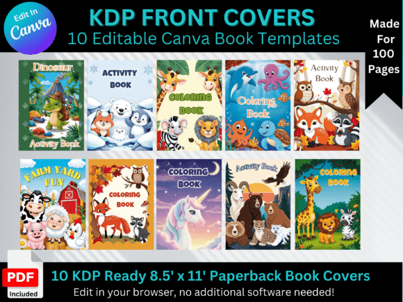 Canva Editable Book Front Covers KDP