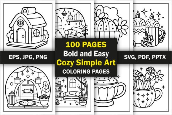 Cozy Simple Art Bold Easy Coloring Book: A Versatile Resource for Creators and Colorists