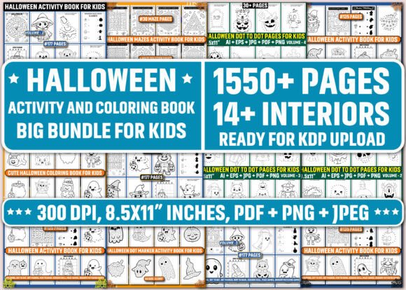 Halloween Activity Coloring Book Bundle
