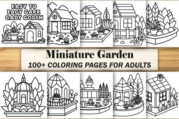 Miniature Garden Bold Easy Coloring Book: A Creative Escape for Adults and Entrepreneurs