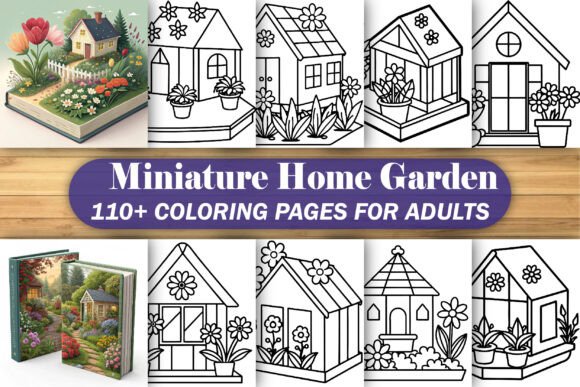 Miniature Home Garden Coloring Book