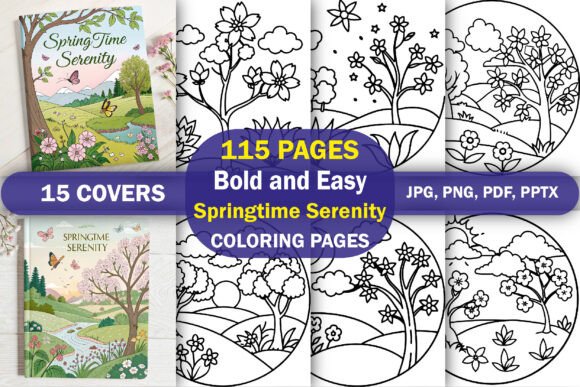 Springtime Serenity Coloring Pages: A Calming Creative Experience